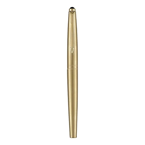 Parker Galaxy Gold Roller Ball Pen, Elegant and Sophisticated, Perfect for Office Professionals, College Students, and Individual Use, Premium Writing Experience - Image 1