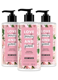 love beauty and planet Delicious Glow Body Lotion for Soft Glowing Skin 13.5 Ounce Pack of 3  - Image 1