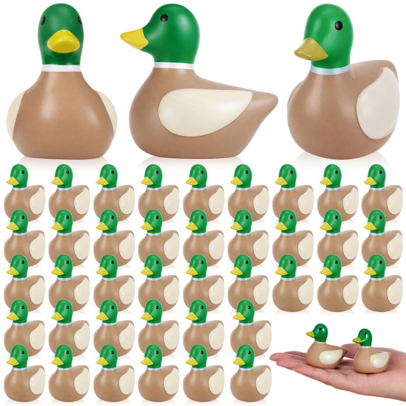 Deekin 24 Pcs Rubber Ducks 2 Inch Party Favors Small Animal Rubber Ducks for Cruise Ships for Shower Birthday Gift Activity Theme Party Mallard - Image 3