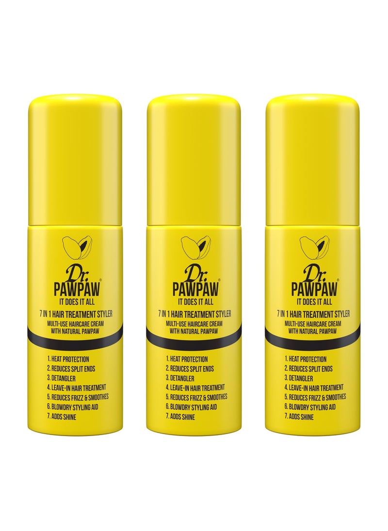 Dr. PAWPAW ORIGINAL BALM - DrPAWPAW It Does It All 7 in 1 Hair Treatment Styler with Papaya Aloe Vera Coconut Oil Vegan  Natural 3 x 150 ml - Image 1