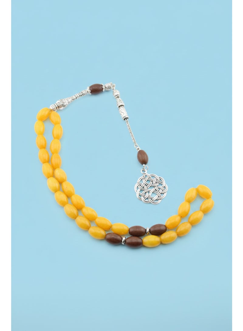 Kamins Collection yellow Jade & Rosewood Tasbih - Image 3