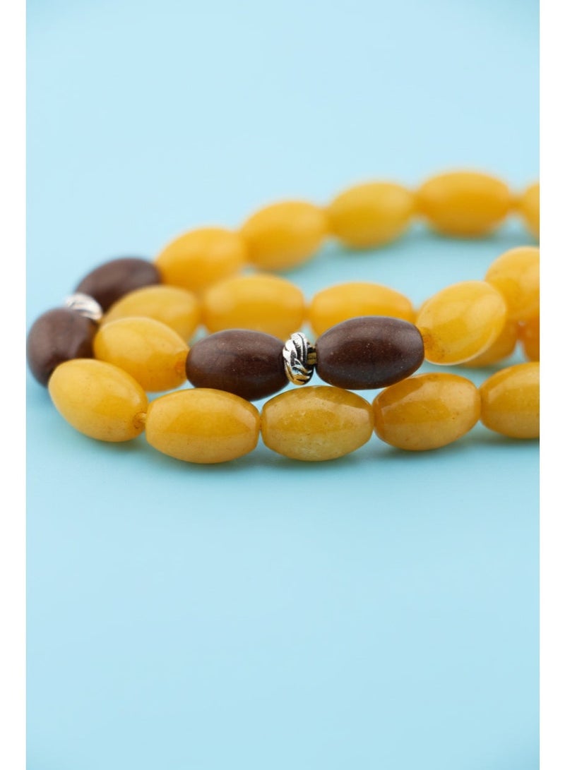 Kamins Collection yellow Jade & Rosewood Tasbih - Image 5