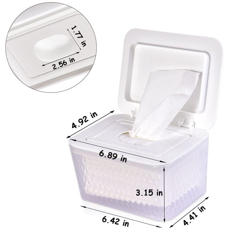Umtiti Wipes Dispenser & Wipes Pouch/Tissue Bag, Wipes/Tissue Case with Moisture Seal Secure Lid, Non-Slip Rubber Feet & Sealing Design Keeps Wipes Fresh, Dustproof Wipes Container(WH,BN+2Panda) - Image 2