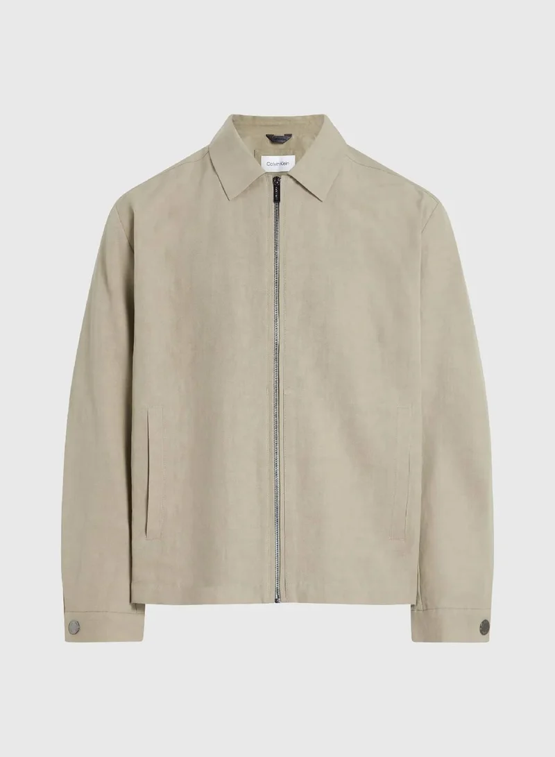 Calvin Klein Fresh Clay Linen Lyocell Jacket for Men | Best Price UAE
