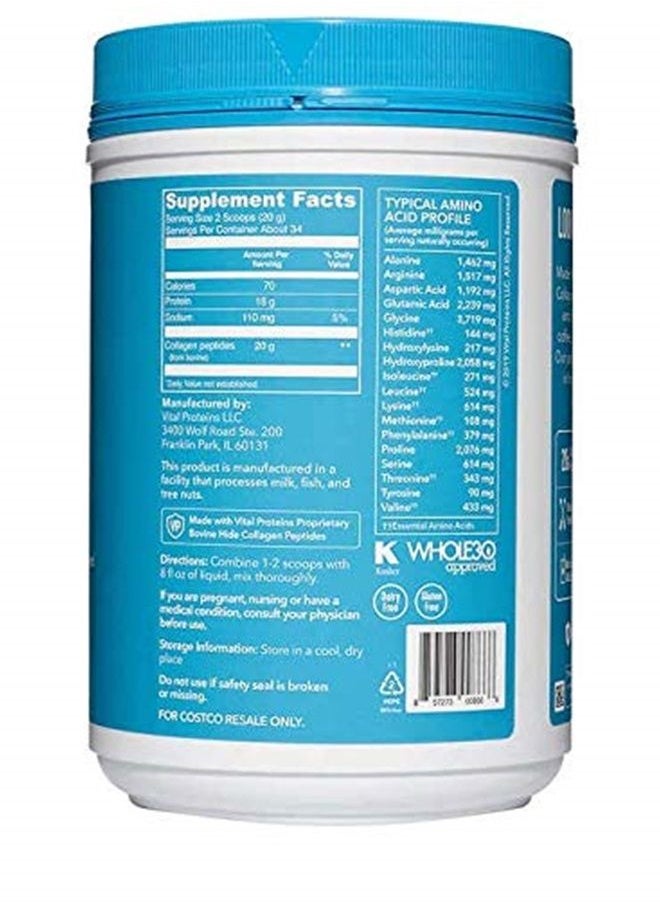 Vital Proteins - Natural Whole Nutrition Collagen Peptides - Pasture Raised, Grass Fed, Paleo Friendly, Gluten Free, Single Ingredient - 24 Ounce - Image 1
