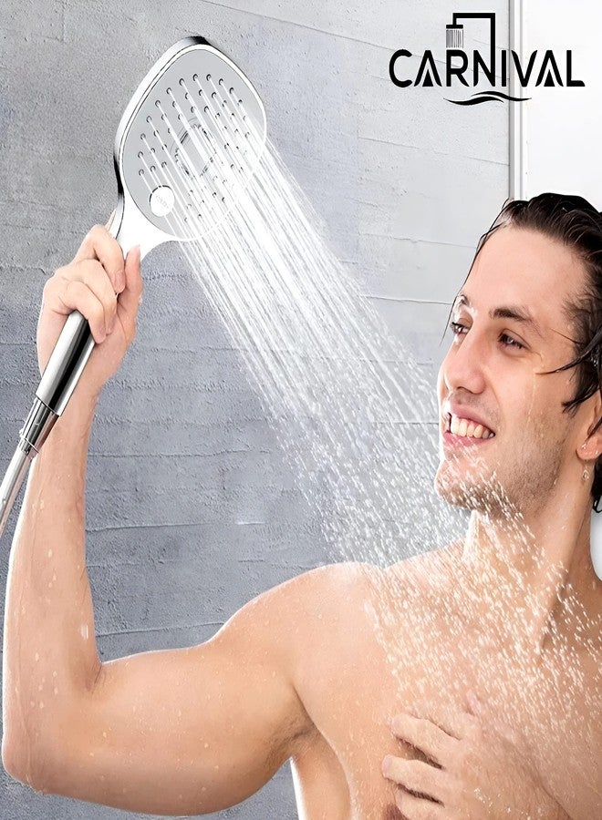 Carnival ABS Adjustable Multi Function (3 Mode) Hand Shower For Bathroom | Multiflow Hand Shower Set With 1.5 Meter Tube (Pipe) and Wall Hook | Telephone Shower For Bathroom - Image 5