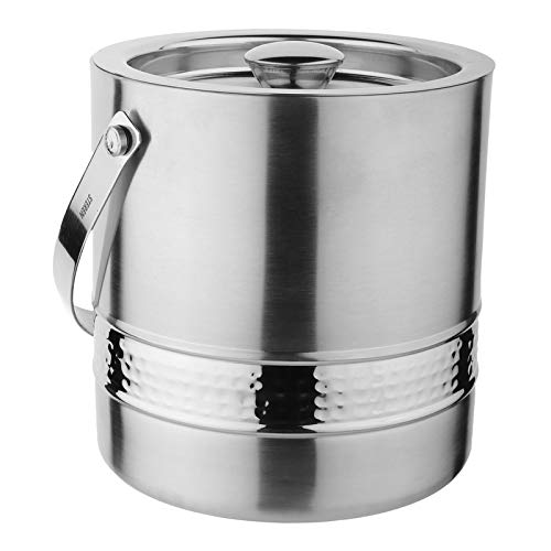 Steren Impex | Stainless Steel 3 Piece Hammered Band Bar Set for Drink/Gift, Double Wall - Ice Bucket, Tong & Peg Measure - Image 2