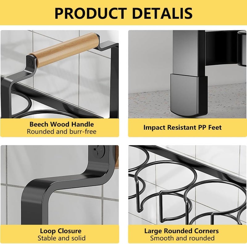 HASTHIP® Water Bottle Holder for Stanley 40 oz Tumbler Multi Water Bottle Organizer Rack Double Layer Carbon Steel Kitchen Organizer Water Bottle Holder Multipurpose Bar Organizer, 46x19.2x41cm - Image 5