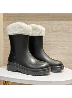 Generic Non-Slip Autumn Winter Velvet Lined Waterproof 400 black velvet 