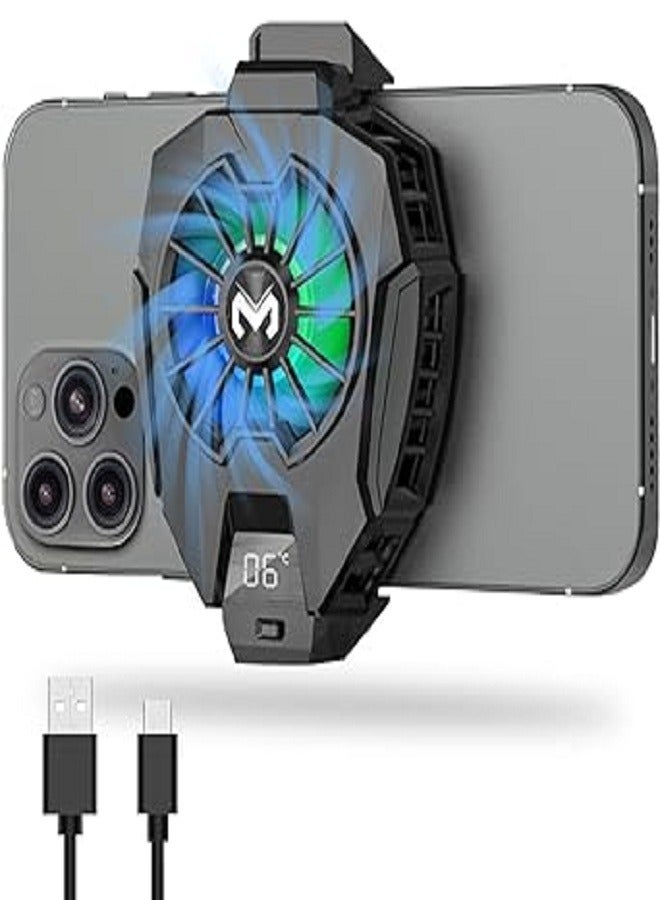 Memo مبرد الهاتف المحمول، مروحة تبريد الهاتف مع عرض درجة الحرارة، للألعاب - Image 2