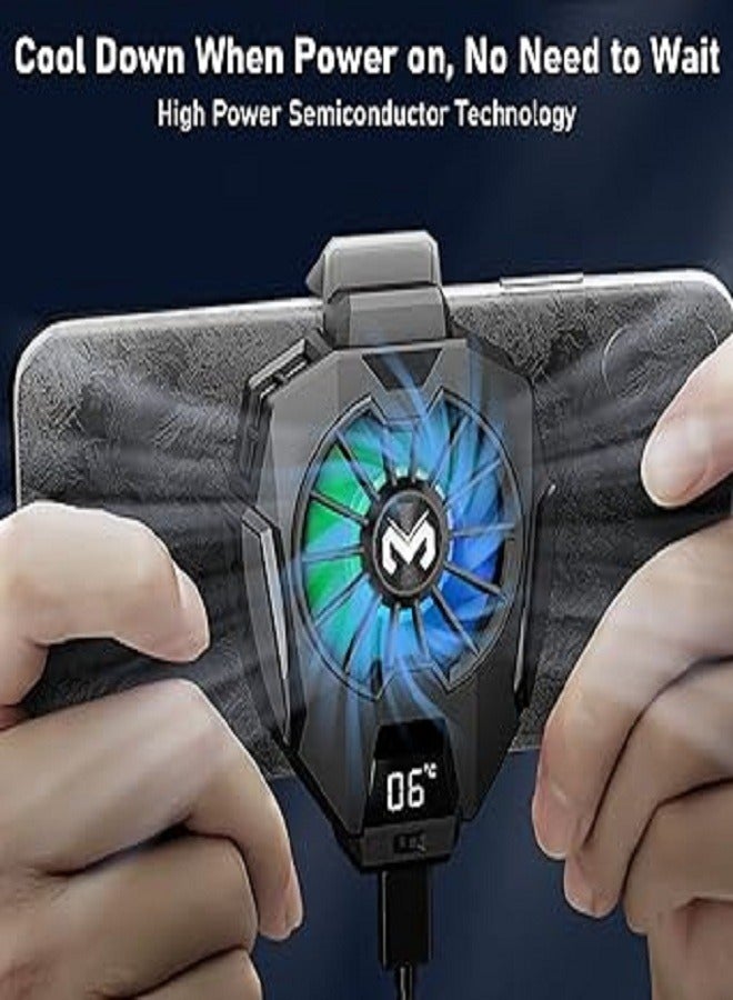 Memo مبرد الهاتف المحمول، مروحة تبريد الهاتف مع عرض درجة الحرارة، للألعاب - Image 3