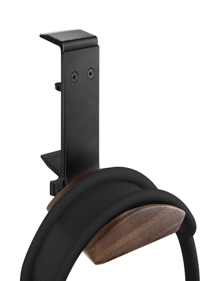 Geekria Wooden Headphones Stand Compatible with Apple AirPods Max, Sony WH-1000XM6 Headphone Hook, Earphones Hanger Mount, Dual-Purpose Aluminum Headset Desktop Clip with Walnut Holder - Image 1