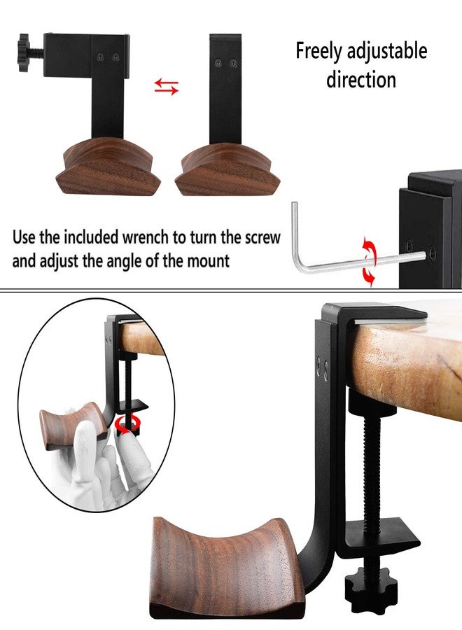 Geekria Wooden Headphones Stand Compatible with Apple AirPods Max, Sony WH-1000XM6 Headphone Hook, Earphones Hanger Mount, Dual-Purpose Aluminum Headset Desktop Clip with Walnut Holder - Image 5