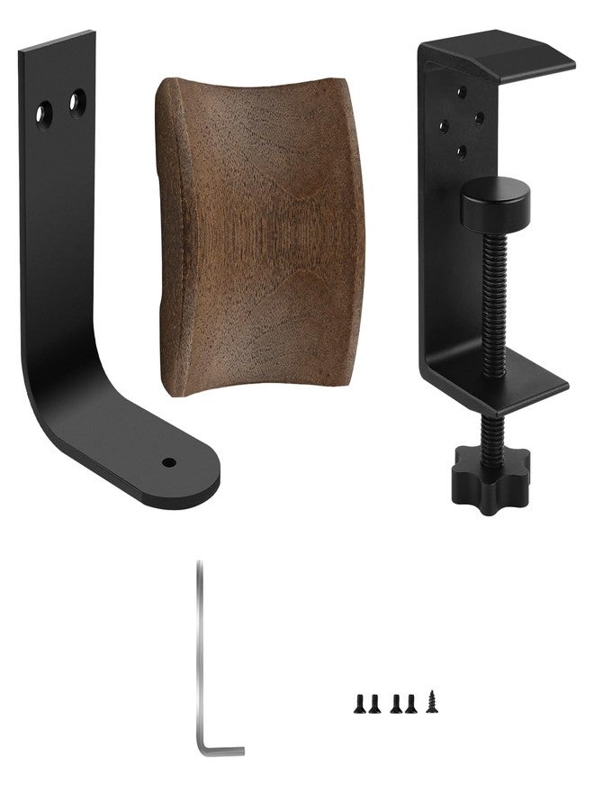 Geekria Wooden Headphones Stand Compatible with Apple AirPods Max, Sony WH-1000XM6 Headphone Hook, Earphones Hanger Mount, Dual-Purpose Aluminum Headset Desktop Clip with Walnut Holder - Image 2