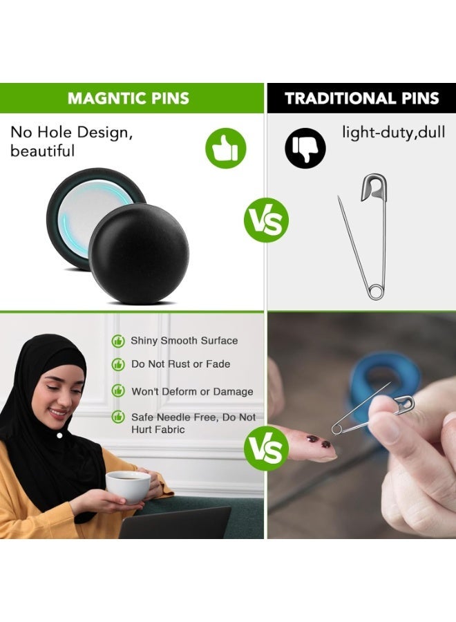 LuckSa 4 Pack Powerful Hijab Magnets with 72pcs double-sided tape,suitable for clothing headscarves, Hijab headscarf stickers, double-sided tape, strong tape, Multi-Use Pinless Hijab Magnetic Pins,suitable for various clothing fabrics and skirts - Image 4