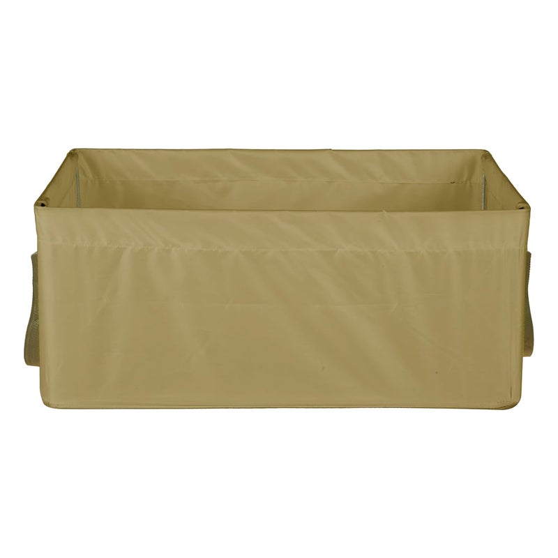 Kuber Industries Kuber Industries Pack of 3 Wardrobe Organizer Parachute Storage Box for Pants Sweater Jeans Drawer Organizer with Handles Foldable Metal Frame Storage Baskets for Clothing Brown - Image 2