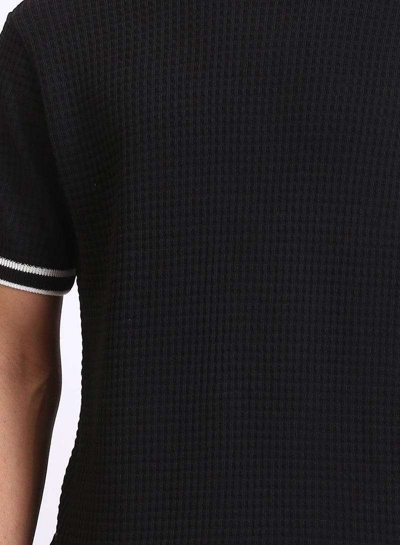 RAVIN Men Ravin Contrast-Trim Waffle Knit Short Sleeve T-Shirt - Image 3