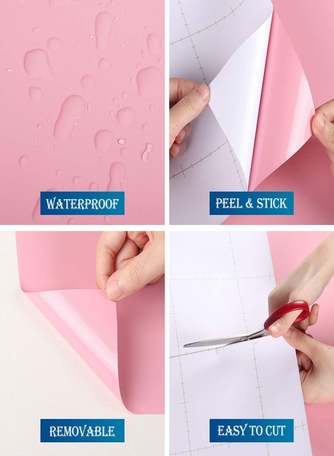 FunStick Cute Pink Wallpaper Peel and Stick Waterproof Light Pink Contact Paper Peel and Stick for Cabinets Classroom Desk Self Adhesive Wall Paper for Girls Bedroom Bathroom Walls Shelves 15.8"x78.8" - Image 5