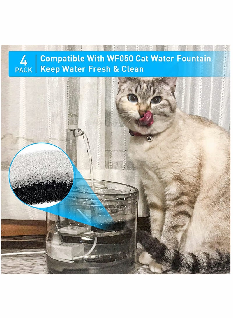 KASTWAVE Filter Element Pet Water Dispenser Filter Element Activated Carbon Replacement Filter For Pet Fountain Water Fountain Filter Element For WF050 WF100 Cat Fountain Purification Water Hair 4Pcs - Image 5