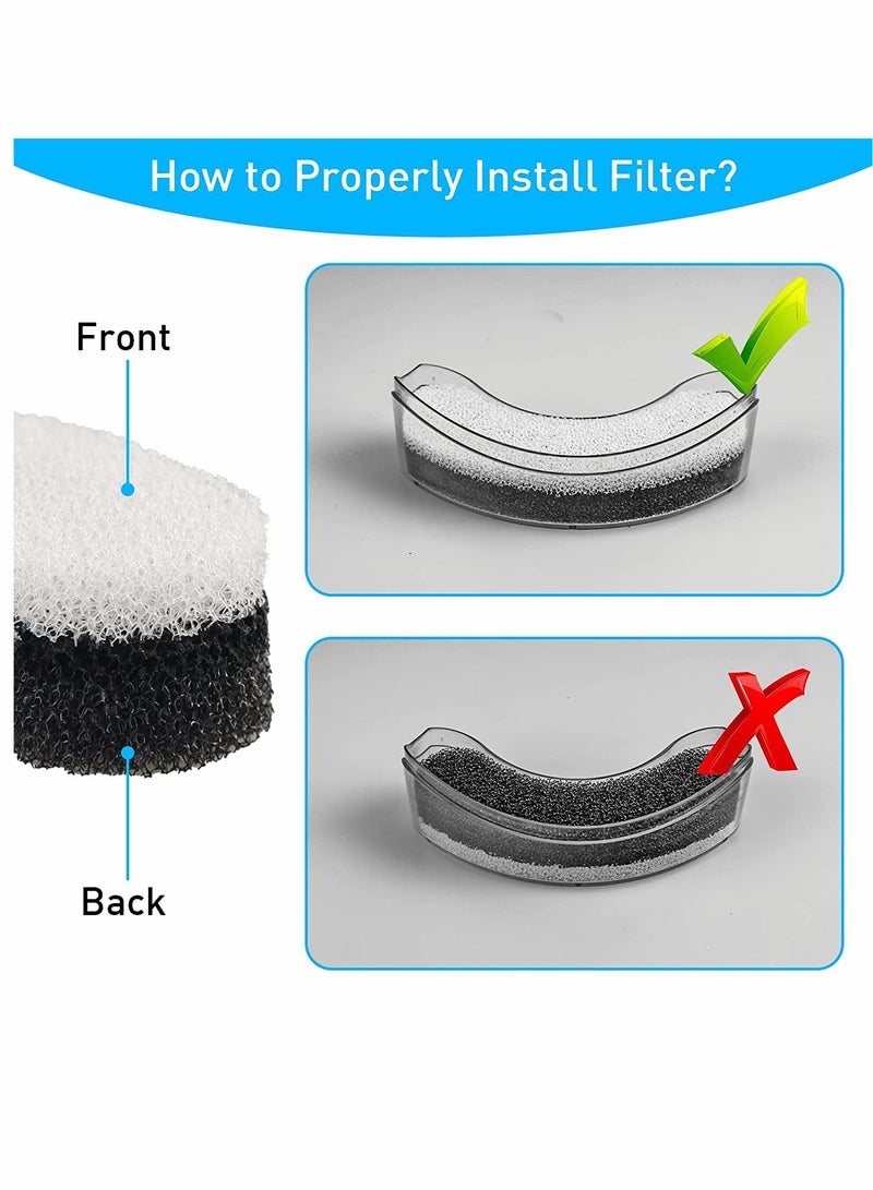 KASTWAVE Filter Element Pet Water Dispenser Filter Element Activated Carbon Replacement Filter For Pet Fountain Water Fountain Filter Element For WF050 WF100 Cat Fountain Purification Water Hair 4Pcs - Image 4