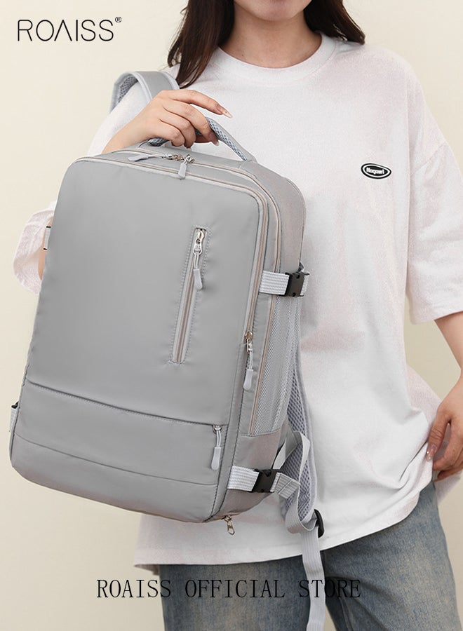 roaiss Unisex Functional Backpack with Large Capacity Storage Scientific Storage Simple Style Short Distance Travel Bag Student Backpack Laptop Bag - Image 5