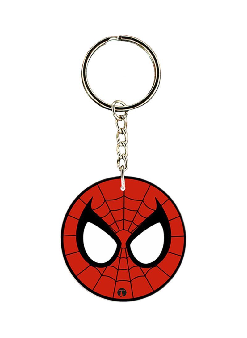 RKN Plastic Spiderman Printed Keychain Red/Black/Silver 
