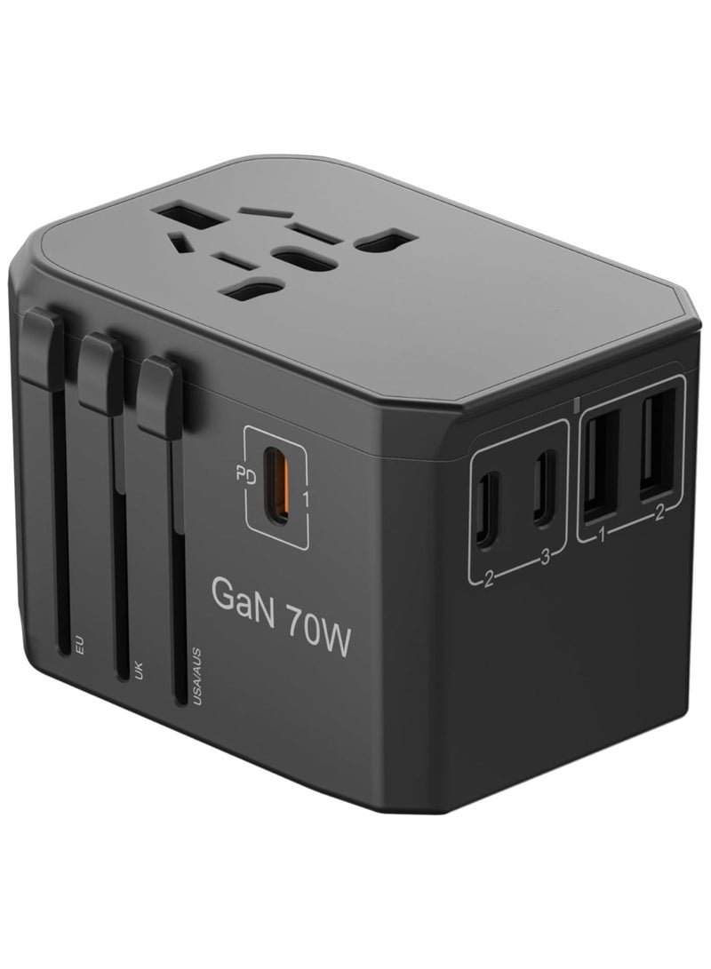 MAX Universal Travel Adapter 70W International Worldwide Multi Adapter with USB + Type-C PD - Image 1
