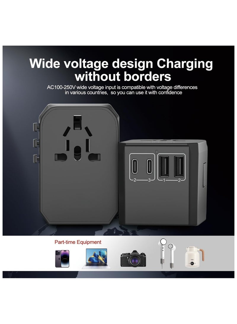 MAX Universal Travel Adapter 70W International Worldwide Multi Adapter with USB + Type-C PD - Image 5