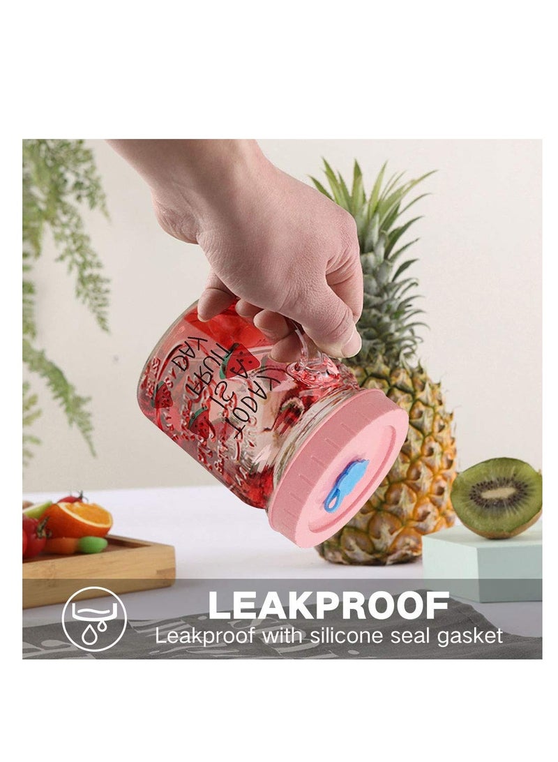 أغطية برطمان ماسون مع ثقب للشفط، قش بلاستيكي خالٍ من BPA، سدادات سيليكون، حلقات، وفرشاة تنظيف - عبوة تضم 26 قطعة للحلول المتعلقة بالشرب وتخزين الطعام. - Image 3