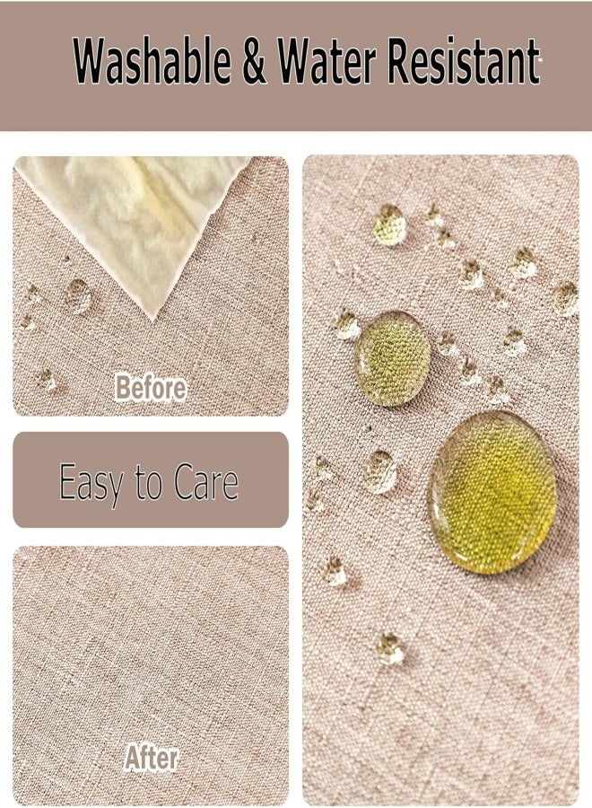 SUCITY Table Cloth 140*200CM (55.11*78.74inch) Waterproof Tablecloth Wrinkle Resistant Tablecloths Water Oil Proof Spill Proof Wipeable Table Cloths for Dining Table Kitchen Picnic Indoor Outdoor(Coffee chrysanthemum) - Image 2