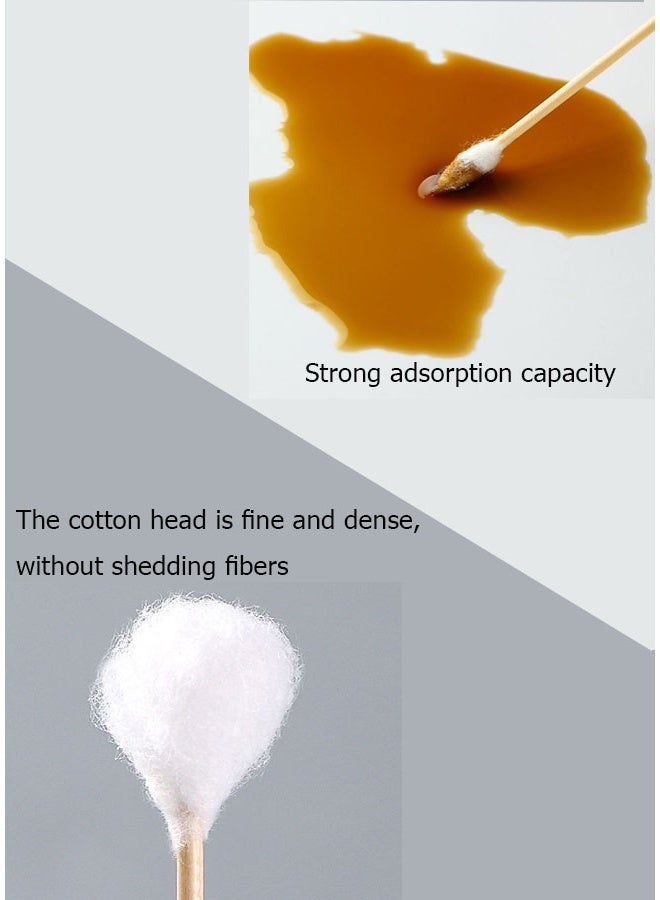 500-Pieces Round and Pointed Double End Cotton Swabs Paper Sticks Biodegradable Hypoallergenic Cleansing Care Beauty Makeup Tools (White) - Image 4