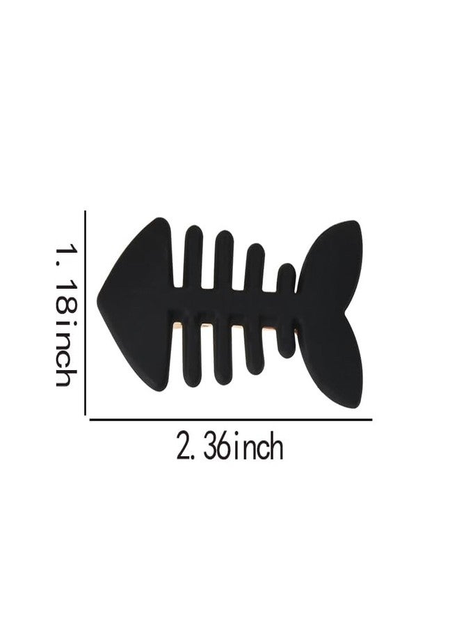 Guqqeuc Fish Bone Hair Clips Cute Fish Shaped Hair Barrettes for Women Girls Geometric Hairpins for Short Long Hair Accessories Fishbone Alligator Hair Clips for Teen Girls 5 PCS - Image 2