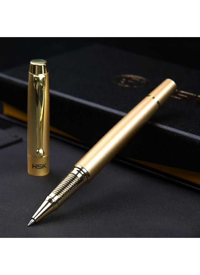 HSK - Ballpoint Pens Luxury Gift Pen Black Refill Line Width 0.5Mm,Best Ball Pen Gift Set For Men & Women Professional Executive,Office,Nice Pens Classy Gift Box (Gold) - Image 1