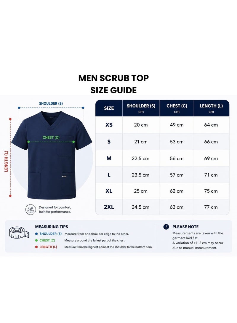 FITUP Men's Medical Scrub  Set | LMS 500  | V-Neck | 9 Pockets | Breathable | Lightweight | Hospital Uniform | Royal Blue - Image 5