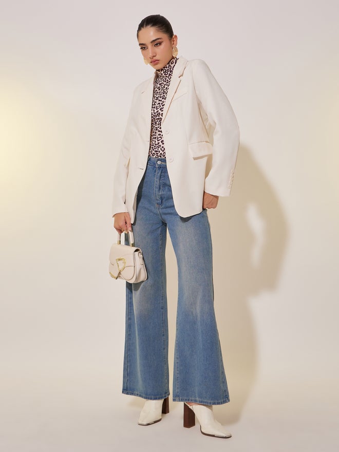 Styli Styli Solid Long Sleeve Button Blazer  - Image 2