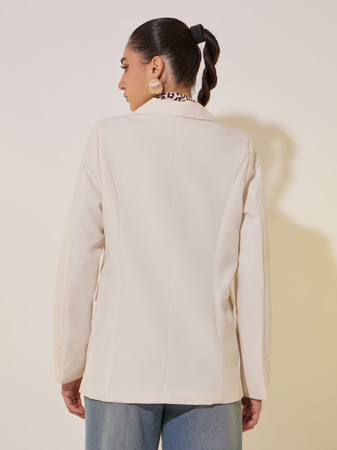 Styli Styli Solid Long Sleeve Button Blazer  - Image 5