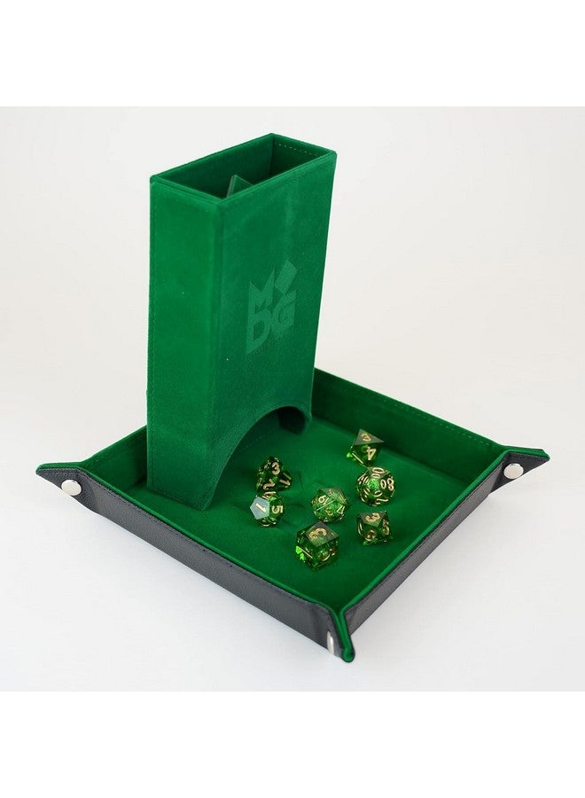 Metallic Dice Games FanRoll Fold Up Dice Tower: Green, Role Playing Game Dice Accessories for Dungeons and Dragons - Image 4