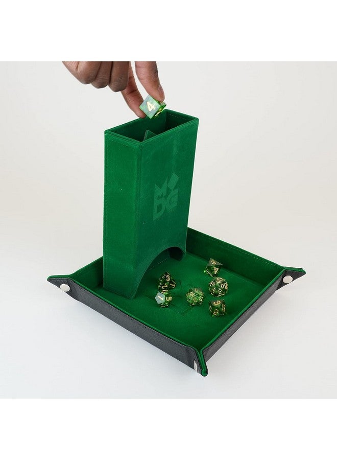 Metallic Dice Games FanRoll Fold Up Dice Tower: Green, Role Playing Game Dice Accessories for Dungeons and Dragons - Image 3