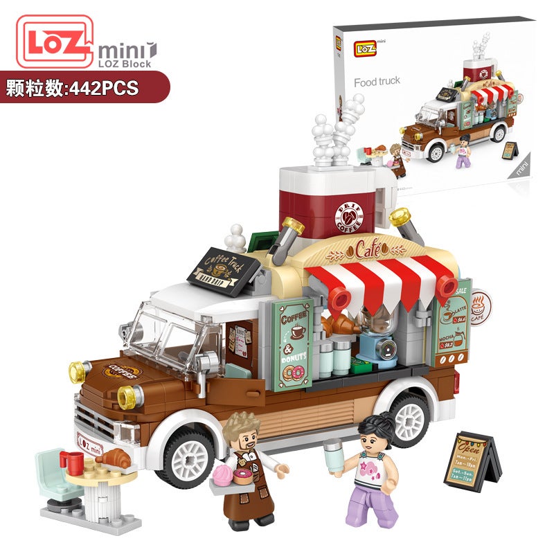 Loz New Small Particle Building Blocks Gourmet Car Series Ice Cream Fries Shop 1731 Assembled Building Blocks Children'S Toys - Image 1