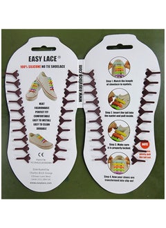 EASY LACE Easy Lace Silicone Shoelaces Flat Brown  - Image 2