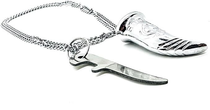 TEYRAH Silver Khanda Kirpan Pendant Jewellery For Men Necklace Sikh Neck Chain Khanda With Silver Chain Sikhism Pendant For Sikh Fashion Accessory Kirpans For Airport - Image 1