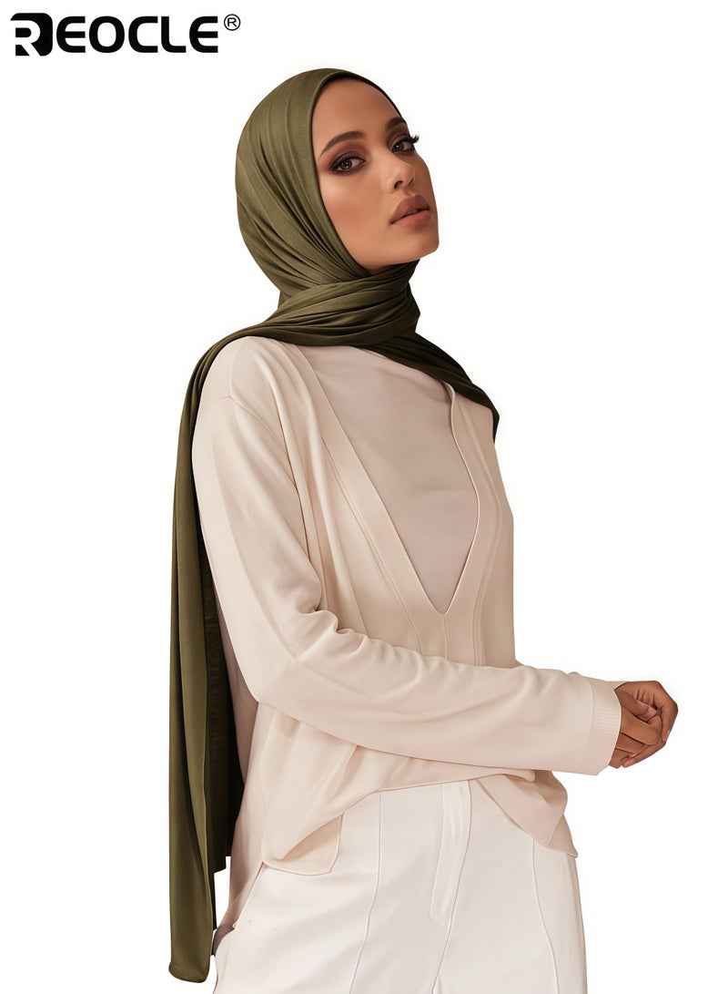 ريوكل حجاب نسائي بقبعة قطنية ناعمة وتصميم طويل لتغطية الرأس مع تنوع أزياء للارتداء المعتدل اليومي - Image 2