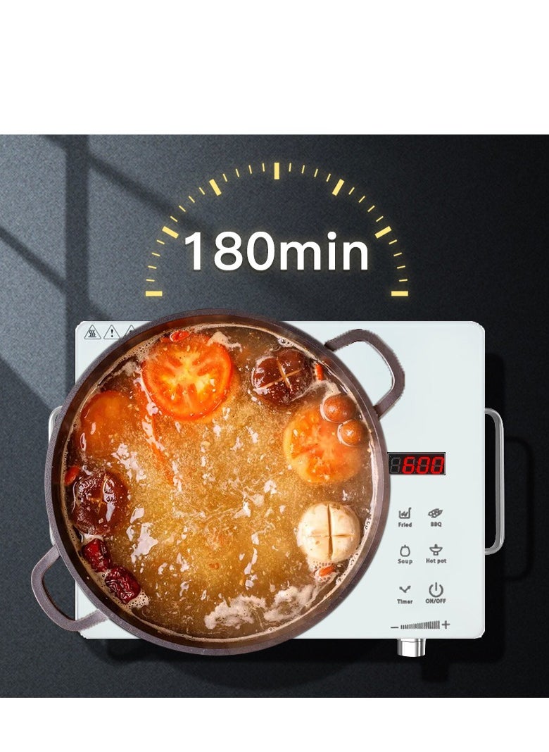 Aideli - Portable Infrared Electric Cooker – Tabletop Ceramic Stove Burner with LED Digital Display, 5 Heat Levels, Rapid & Quiet Heating, Touch Control, Multi-Function Design, Overheat Protection - Image 1