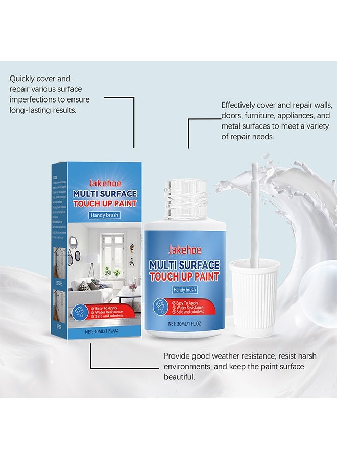 Jakehoe Multi Surface Touch Up Paint, White Touch Up Paint, Multi Surface Touch Up Paint Pen, Quickly Repairs for House Minor Chips, Walls, Wood, Interior and Exterior Satin Enamel Paint 30ml - Image 3