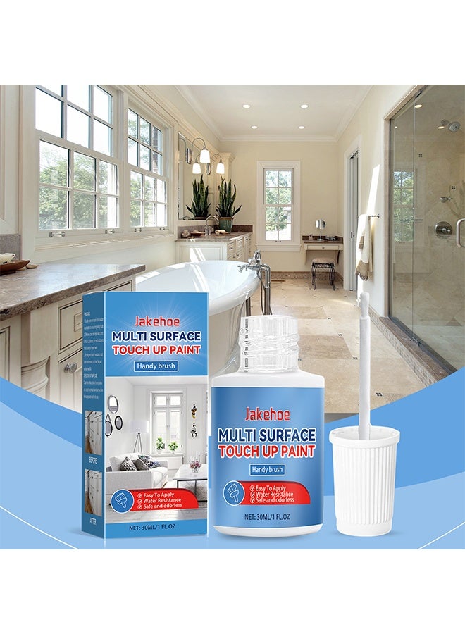 Jakehoe Multi Surface Touch Up Paint, White Touch Up Paint, Multi Surface Touch Up Paint Pen, Quickly Repairs for House Minor Chips, Walls, Wood, Interior and Exterior Satin Enamel Paint 30ml - Image 2