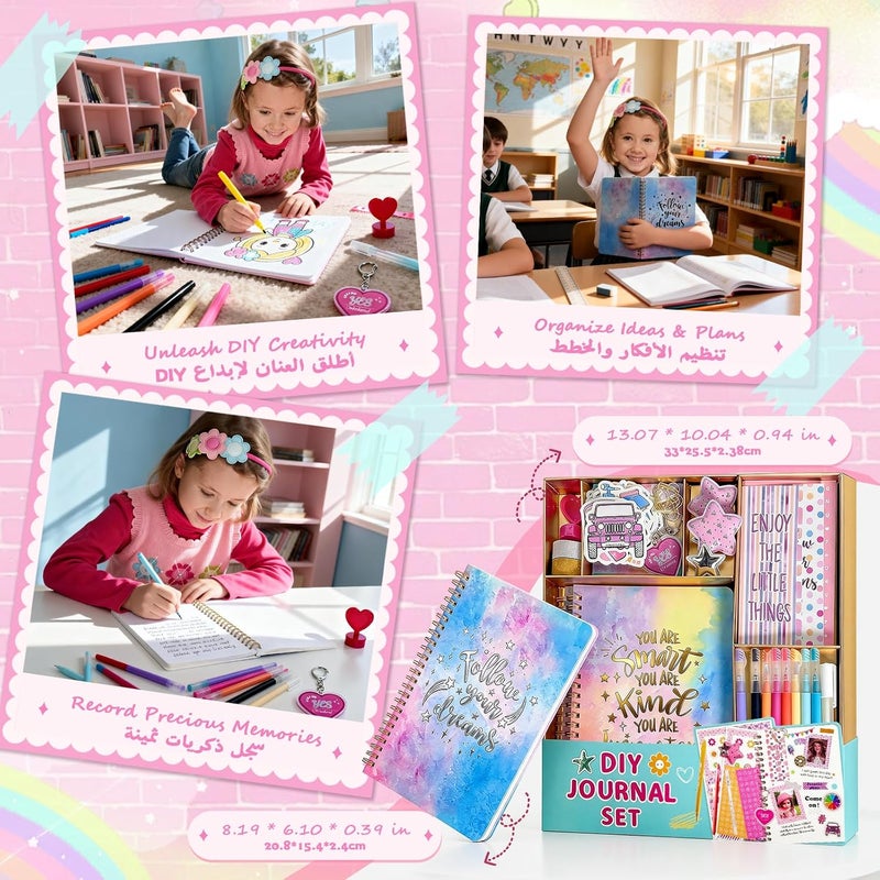 SOOO GOOD 100Pcs DIY Journaling Set, Multicolor Scrapbook Supplies Kit with Watercolor Notebook, Love Stamp, Note Paper for School Crafts & Travel Diary, Ideal gifts for boys and girls aged 3-16 - Image 3