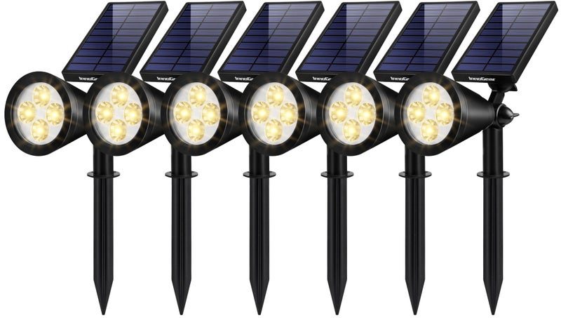 InnoGear Solar Lights Outdoor Waterproof Solar Garden Light for Outside Yard Landscape Lighting Pathway Spot Lights Spotlight Wall Light Auto On/Off, Pack of 6 (Warm White) - Image 1
