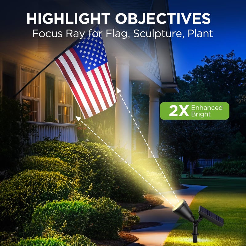 InnoGear Solar Lights Outdoor Waterproof Solar Garden Light for Outside Yard Landscape Lighting Pathway Spot Lights Spotlight Wall Light Auto On/Off, Pack of 6 (Warm White) - Image 3