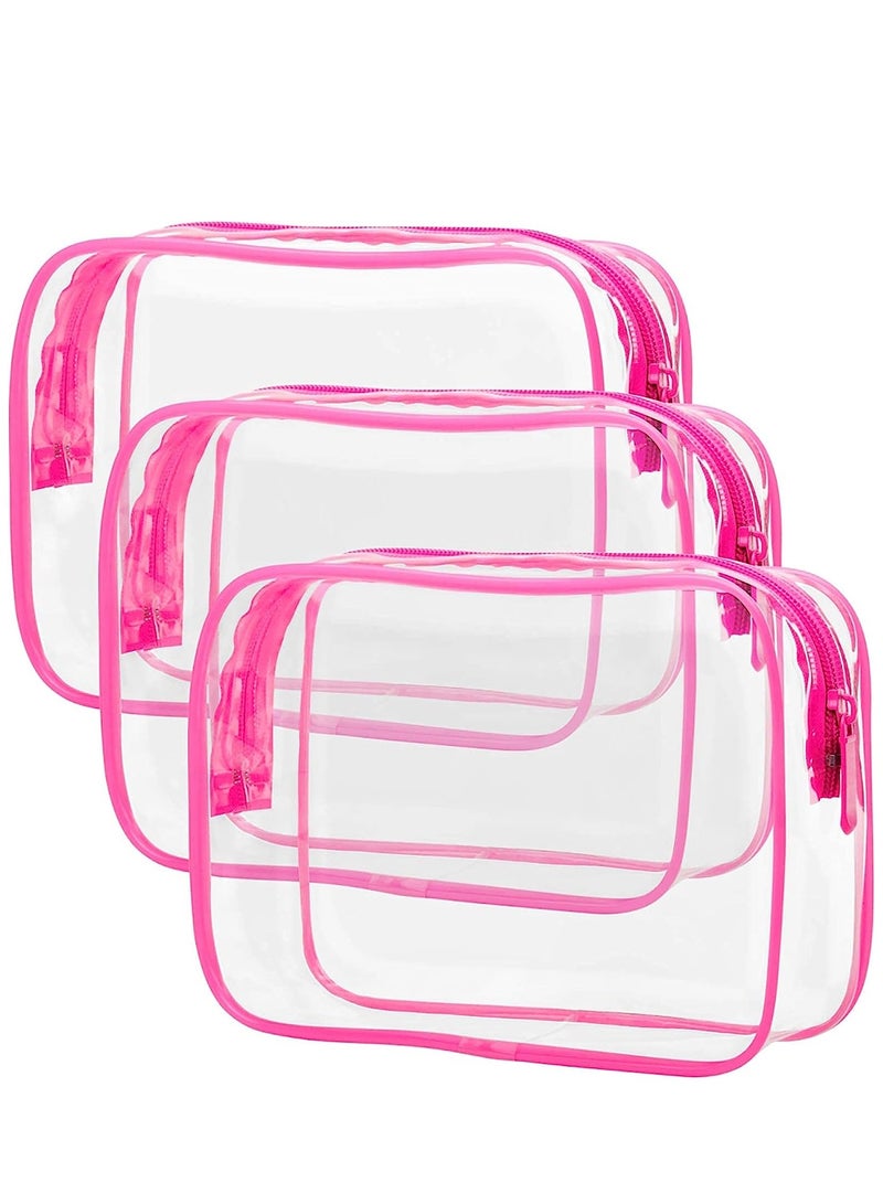 SYOSI Hand Bag Clear Makeup Bags Clear Cosmetics Bag Transparent Tote Bag Thick PVC Zippered Toiletry Carry Pouch Waterproof Makeup Artist Large Bag Diaper Shoulder Bag Beach Bag  - Image 1