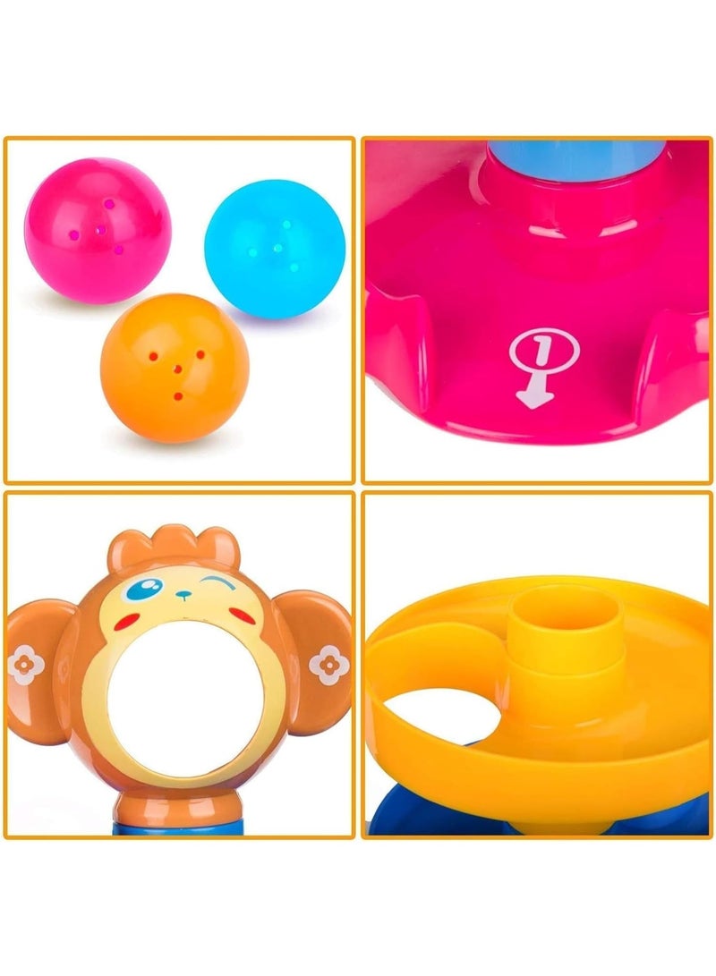 HUANGER Toddler Toys for 1 Year Old Boy Girls, Roll Swirling Tower for Baby & Toddler, 5 Layer Ball Drop Toys for Toddlers 1-3, Baby Learning Development Educational Activities Toy Birthday Gift.Rolling Ball Early Learning Hand-Grasping Toy for Babies - Image 5
